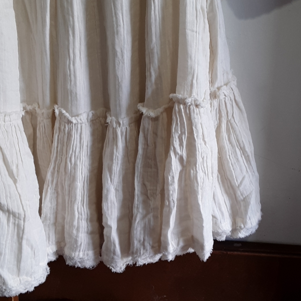 Free People Mystery Land Tunic L White Mini Dress - Picture 3 of 8